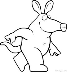 The aardvark is a nocturnal animal found in africa. Cartoon Upright Aardvark Coloring Page Coloringall