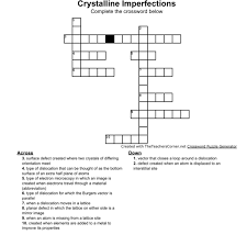 To start with we need couple of input files: Crystalline Imperfections Complete The Crossword Chegg Com