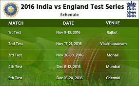 England cricket is touring india nowadays. India Vs England Test Series 2016 Fixtures And Schedule News Nation English