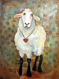 Pin By Sharli Schaitberger On The Art Of Loving Ewe Sheep Paintings American Folk Art Animal Paintings