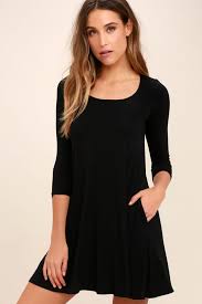 Twirl Power Black Swing Dress Black Swing Dress Long Sleeve Swing Dress Swing Dress