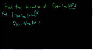 Derivative Of F X Log 9 Sqrt X 2 4 Using The Chain Rule Chain Rule Calculus F X