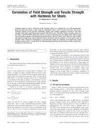 pdf correlation of yield strength and tensile strength with