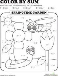 This is a coloring page with a twist! 1st Grade Coloring Pages First Grade Printable Coloring Pages Halloween Math Coloring Worksheets Vete Color By Sum Addition Kindergarten Kindergarten Colors