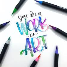 So lernst du das handlettering schnell und effektiv!. Letters Of Me On Instagram Artezaofficial Sent Me These Amazing Pack Of 48 Real Brush Pens Hand Lettering Quotes Brush Lettering Quotes Creative Lettering