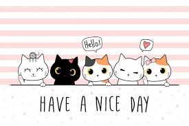 Gato Bonito Gatinho Familia Saudacao Desenhos Animados Doodle Papel De Parede Cute Cartoon Wallpapers Cute Drawings Kitten Wallpaper