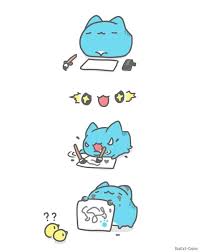 Wut Funny Doodles Chibi Cat Cute Animal Drawings Kawaii