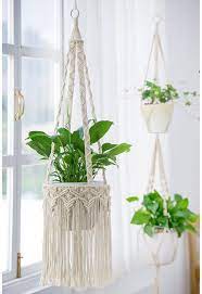 Makrame Plant Basket Vintage Fringed Plant Hangers Hanging Etsy Macrame Plant Hanger Macrame Plant Hangers Macrame Plant Hanger Patterns