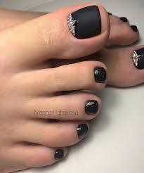 Many people do it on their own or visit renowned shops to have their nail arts. Black Matt Toe Nail Art Black Toe Nails Fall Toe Nails Pedicure Designs Toenails