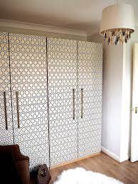 Beautify Old Furniture With Wallpaper Wardrobe Makeover With Wallpaper Ikea Pax Wardrobe Furniture Makeover Diy Furniture Bedroom
