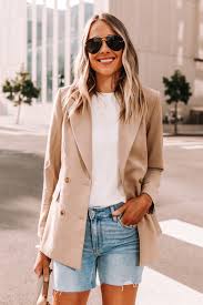 I really like this camel one, since the color is a little more unexpected and can still be paired with multiple outfits! How To Style A Camel Blazer In A Casual Summer Outfit Fashion Jackson