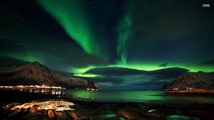 Aurora Above Lofoten High Definition Wallpaper Norway Nature Northern Lights Winter Landscape