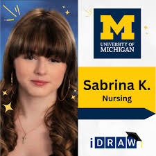 iDRAW celebrates Sabrina K., one of our students from Melvindale High  School, as she graduates! Sabrina will be attending University of Michigan  Ann Arbor this fall, and plans to major in Nursing.