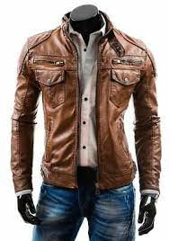 Men S Slim Fit Biker Motorcycle Vintage Cafe Racer Genuine Leather Jacket New Ebay Moda Masculina Casual Vestuario Masculino Estilo Masculino