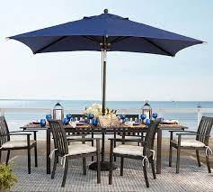 Sunbrella canvas outdoor bench cushion charcoal gray. Premium Sunbrella Rectangular Umbrella Outdoor Umbrellas Pottery Barn