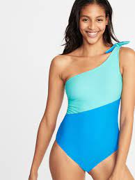 One Shoulder Color Block Swimsuit For Women Swimsuits Trendy Swimsuits Stylish Swimsuits