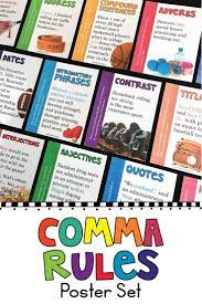 Create A Colorful And Educational Bulletin Board Or An Engaging Sports Themed Hallway Display With These Poster Comma Rules Poster Mentor Sentences Comma Rules