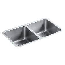 For those of you that can't turn your back on a stainless steel kitchen sink, kohler has designed one of the best upgrades your remodeling project could. Kohler Undertone Undermount Double Kitchen Sink 31 5 In Silver 3171 Hcf Na Rona