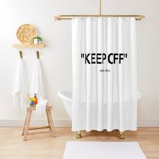 Off White Ikea Shower Curtain Virgil Abloh Shower Curtains Etsy Modern Shower Curtains Designer Shower Curtains Shower Curtain