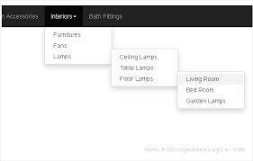 How To Create Responsive Multi Level Drop Down Menu In Bootstrap Bed In Living Room Floor Lamps Living Room Web Design Tutorials