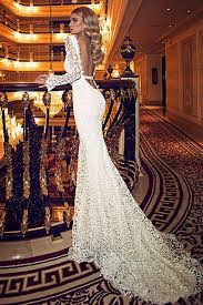 New Elegant Mermaid V Neck Wedding Dress Long Sleeves Lace Backless Bridal Gown Ebay Wedding Dresses Lace Elegant Bridal Gown Wedding Dress Long Sleeve