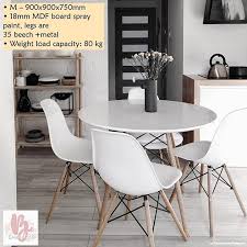 Gather your family around the table! Round Wood Table And Mid Century Chair Modern Minimalist Scandinavian Dining Set Free Delivery Furniture Home Living Furniture Tables Sets On Carousell