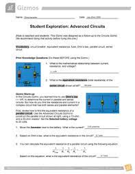 Build compound circuits with series and parallel elements. Advanced Circuits Se Gershater Name Date Student Exploration Advanced Circuits Note To Teachers And Students This Gizmo Was Designed As Follow Up To The Studocu