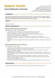 General Maintenance Technician Resume Samples Qwikresume