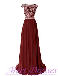 Elegant Wine Red Evening Gowns Long Chiffon Silver Beaded Chiffon Gown With Cap Sleeves Burgundy Prom Dresses Fro Prom Dresses Red Evening Gowns Pretty Dresses