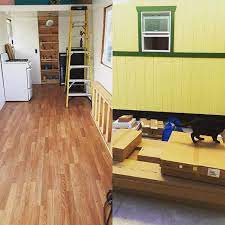 Floor Is Done Just In Time For My Ikea Delivery Buy The Good Flooring Everyone Looking To Build It S Worth The Money Tiny Best Flooring Tiny House House