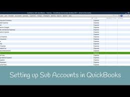 How To Set Up Sub Accounts In Quickbooks