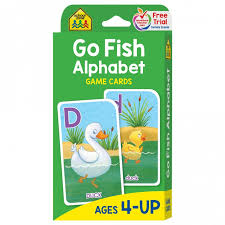 This 13 pages pdf contains: School Zone Go Fish Alphabet Game Cards Paperworm