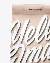 Download Kraft Coffee Bag Mockup Front View In Bag Sack Mockups On Yellow Images Object Mockups PSD Mockup Templates
