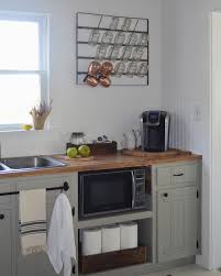 Farmhouse Kitchen Coffee Station Little White House Blog Cabinets Valspar Gray Silt Wall Trim Val White Bedroom Kitchen Dinning Little White House