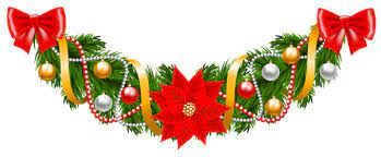 Christmas Pine Deco Garland With Poinsettia Png Clipart Image Christmas Wreath Image Free Clip Art Merry Christmas Card Greetings