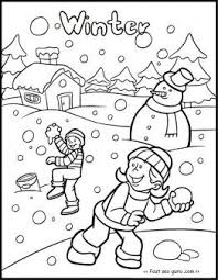 Free Printable Kid Snowball Fight Game Coloring Pages For Kids Free Print Out Winter Coloring Pages Winter Christmas Coloring Pages Coloring Pages For Kids