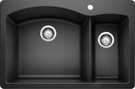 Top 5 undermount kitchen sinks 2020. Blanco 440199 Diamond Silgranit 70 30 Double Bowl Drop In Undermount Kitchen Sink 33 X 22 X 9 5 Anthracite Double Bowl Sinks Amazon Com