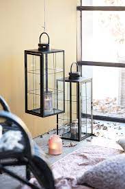 Lantern Villads W20xl20xh50cm Black Jysk Safari Living Rooms Lanterns Rustic Shelves Diy