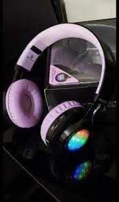 Lovely Purple Girls Kids Headphones With Microphone Lighting Up Red Blue Green Sports Headphones Kids Headphones Bluetooth Headphones Wireless