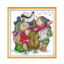 Music lovers wedding counted cross stitch patterns. Music Hedgehog Cross Stitch Kit 14ct 11ct Count Print Canvas Stitching Embroidery Diy Handmade Needlework Package Aliexpress