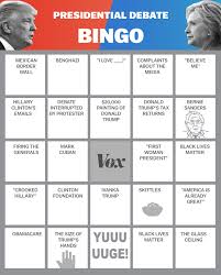 The debate runs from 9 p.m. Bingo Cards For The First Presidential Debate Between Donald Trump And Hillary Clinton Vox