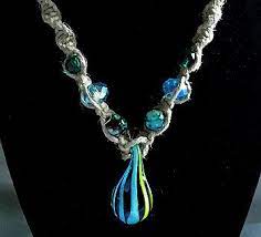 Handmade Blue And Green Teardrop Glass Pendant Hemp Necklace Etsy Cute Jewelry Fashion Jewelry Work Jewelry