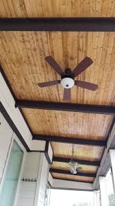 T G Patio Ceiling With Solid Wood Beams