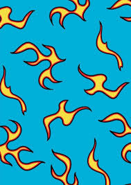 Golf Wang Flame Pattern Mini Art Print By Lorrieriguez Without Stand 3 X 4 Aesthetic Painting Tyler The Creator Wallpaper Blue Aesthetic