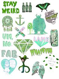 Green Collage Tumblr Stickers Aesthetic Stickers Cute Stickers