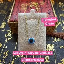 4.3 out of 5 stars 160. Lucky Charm Pin Pin Evil Eye In 18k Gold Stainless Charm Necklace Shopee Philippines