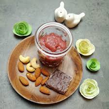 Gouter Tardif Mais Je Ne Voulais Pas Passer A Cote De La Seule Touche Sucree Du Jour Compote De Fruits Rouges Avec Des Amandes Et Du Food Desserts Pudding