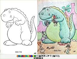 Dino Pal Coloring Book Corruptions Childrens Colouring Book Coloring Books Funny Coloring Book
