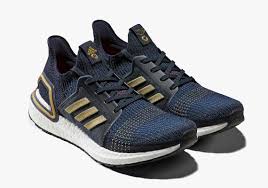 Adidas Nmd Mens Black And Gold Adidas Consortium Adds Navy And Gold To The Ultra Boost 19 Adidas Ultra Boost Shoes Boost Shoes Adidas Ultra Boost