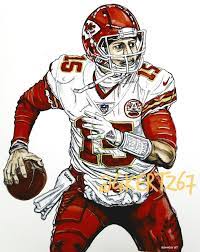 Explore similar nfl players sports vector, clipart, realistic png images on png arts. Patrick Mahomes Ii Kansas City Chiefs Qb 15 Artwork By Glen Kertes Nfl Football Art Sports Art Kansas City Chiefs Qb